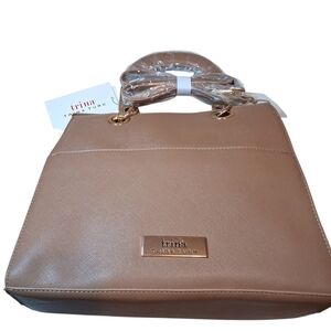 NWT Trina Turk Double Handle Tote Crossbody Khaki
